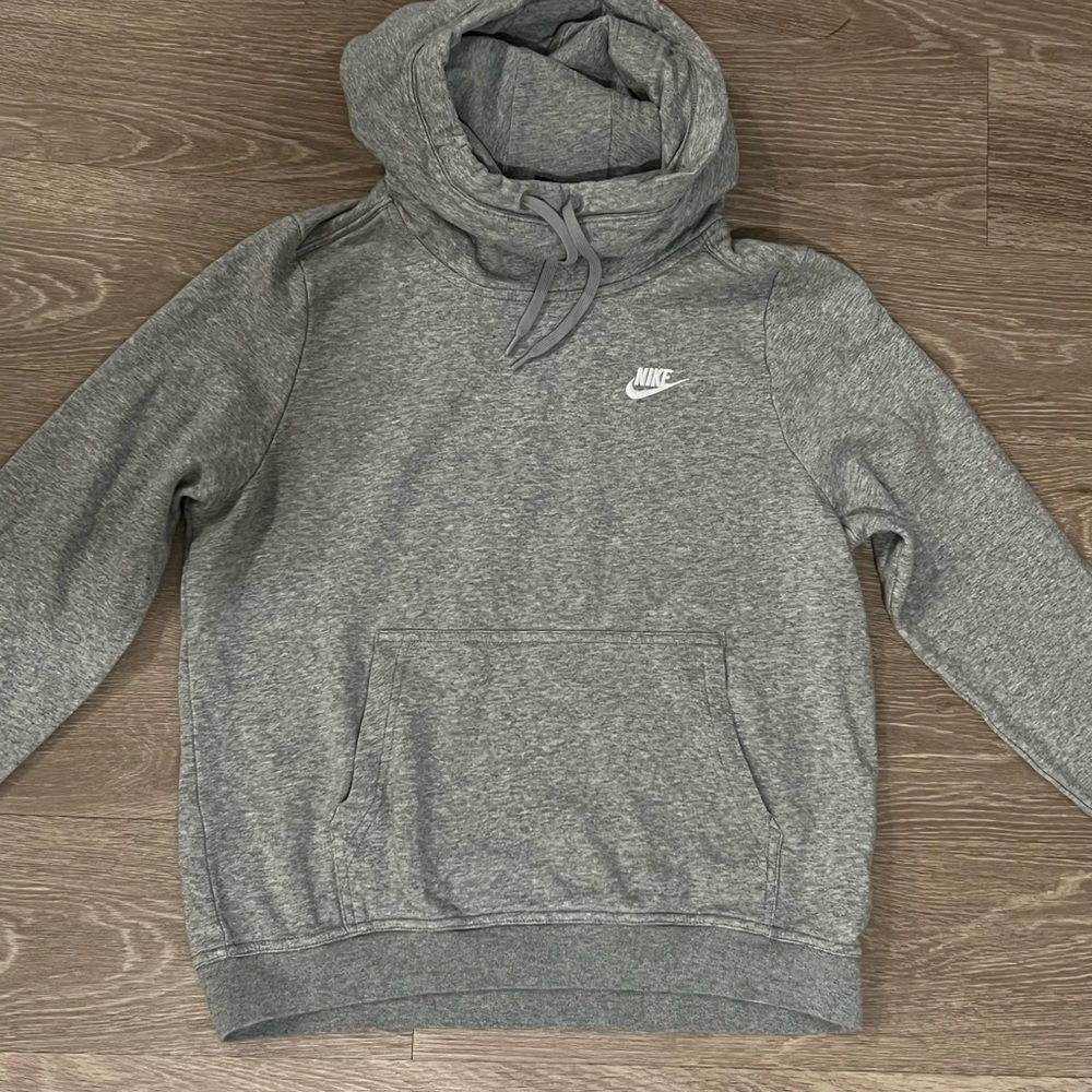 Nike gray funnel neck hoodie - size M